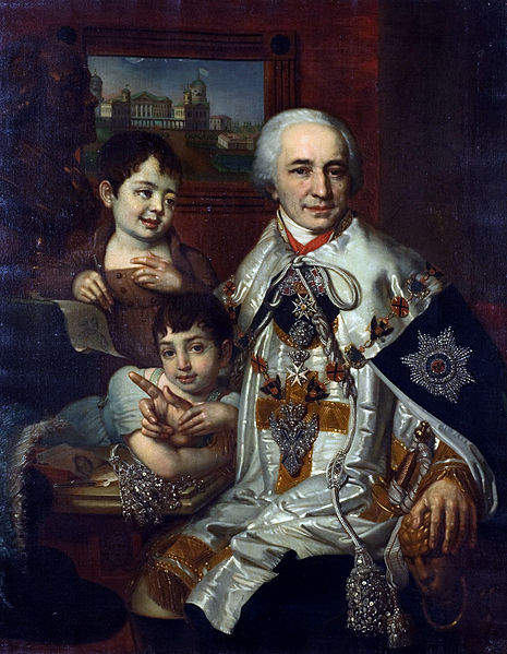 Vladimir Lukich Borovikovsky ortrait of count G.G. Kushelev with children